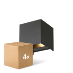 Mehrfachpackung 4x D'Lite LED Wandleuchte Elingen Aluminium Schwarz 4.9W 480lm - 830 Warmweiß