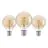Mehrfachpackung 3x Eglo LED Globe E27 Fadenlampe Messing 12W 400lm - 822 Extra Warmweiß | Ersatz Für 40W