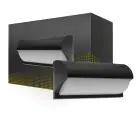 LED Wandleuchte Schwarz 12W 1200lm - 840 Kaltweiß | IP54