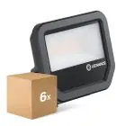 Mehrfachpackung 6x Ledvance LED-Scheinwerfer Aluminium Schwarz 17W 2200lm 100D - 830 Warmweiß | IP66 - Symmetrisch